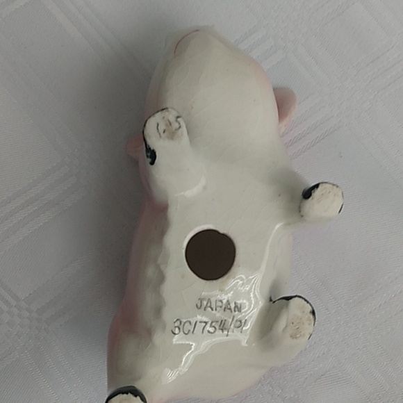 Vintage Ceramic Pig Miniature Figurine Kitchen Decor 1970s Japanese - Picture 8 of 8